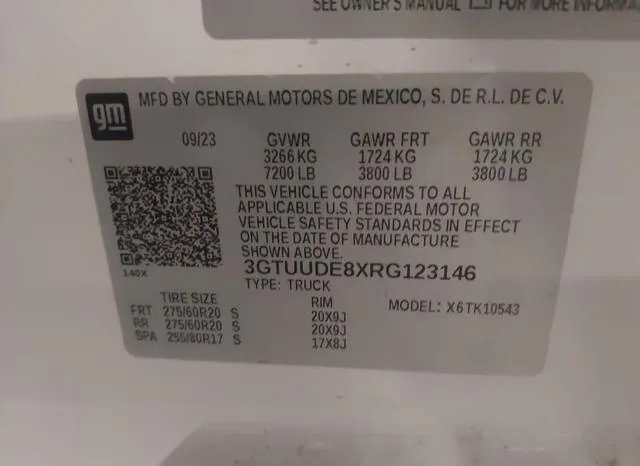 3GTUUDE8XRG123146 2024 2024 GMC Sierra- 1500 Slt 9