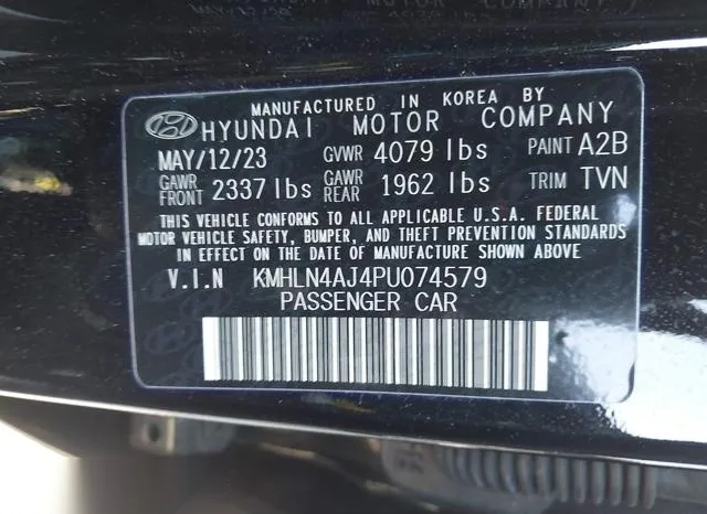 KMHLN4AJ4PU074579 2023 2023 Hyundai Elantra- Hybrid Limited 9