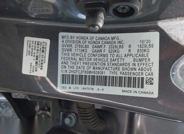 2HGFC2F66MH508081 2021 2021 Honda Civic- LX 9