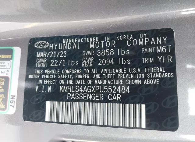 KMHLS4AGXPU552484 2023 2023 Hyundai Elantra- Sel 9