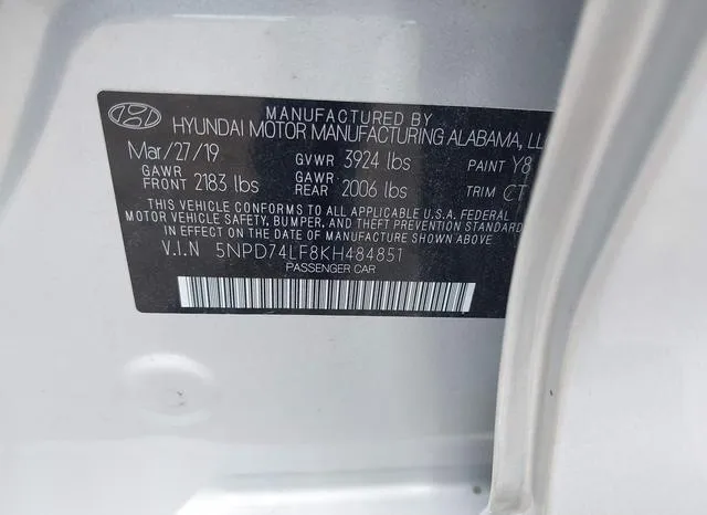 5NPD74LF8KH484851 2019 2019 Hyundai Elantra- SE 9