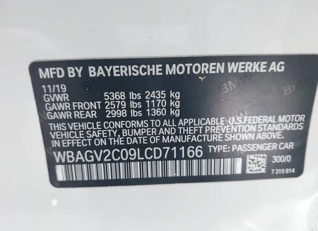 WBAGV2C09LCD71166 2020 2020 BMW 840i Gran Coupe 9