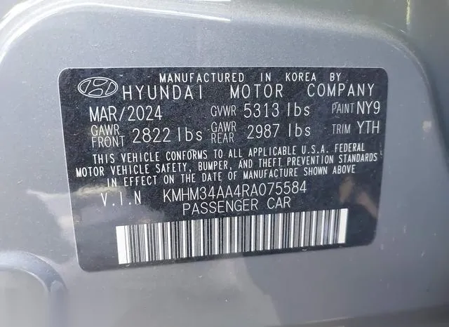 KMHM34AA4RA075584 2024 2024 Hyundai Ioniq 6- Sel 9