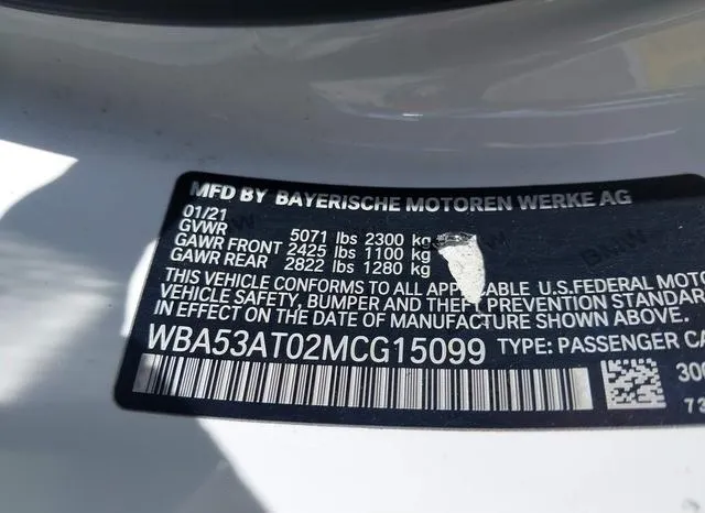 WBA53AT02MCG15099 2021 2021 BMW 4 Series- M440I 9