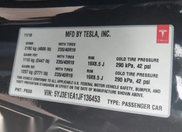 5YJ3E1EA1JF136453 2018 2018 Tesla Model 3- Long Range/Mid Range 9