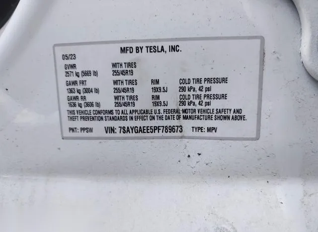 7SAYGAEE5PF789673 2023 2023 Tesla Model Y 9