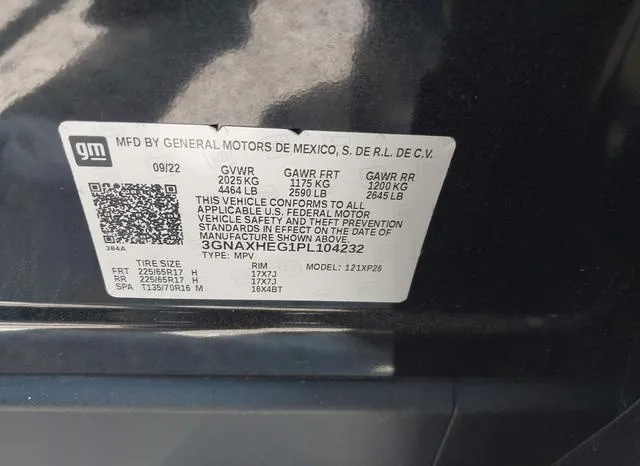 3GNAXHEG1PL104232 2023 2023 Chevrolet Equinox- Fwd Ls 9