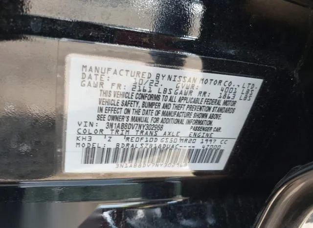 3N1AB8DV7NY302968 2022 2022 Nissan Sentra- Sr Xtronic Cvt 9