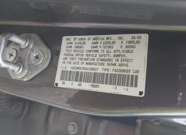 1HGCM56766A168927 2006 2006 Honda Accord- 2-4 EX 9