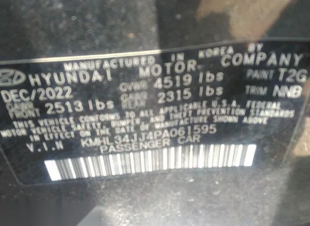 KMHL34JJ4PA061595 2023 2023 Hyundai Sonata- Hybrid Sel 9