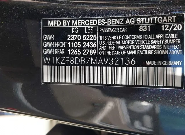 W1KZF8DB7MA932136 2021 2021 Mercedes-Benz E 350 9