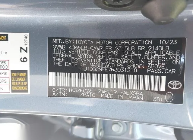 JTDBCMFE7R3031218 2024 2024 Toyota Corolla- Hybrid Se 9