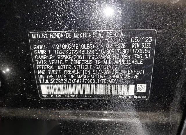 3CZRZ2H3XPM747968 2023 2023 Honda HR-V- Awd Lx 9