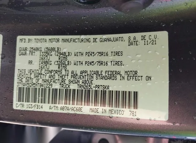 3TYAX5GN5NT041229 2022 2022 Toyota Tacoma- SR 9