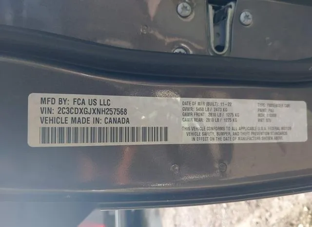 2C3CDXGJXNH257568 2022 2022 Dodge Charger- Scat Pack 9