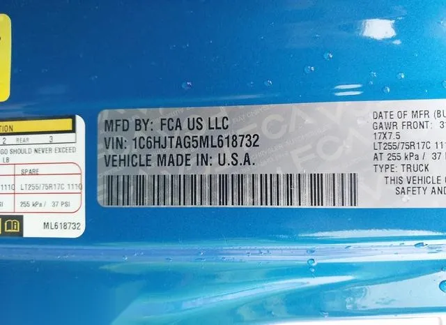 1C6HJTAG5ML618732 2021 2021 Jeep Gladiator- Willys 4X4 9