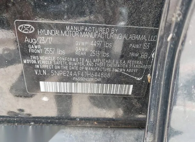 5NPE24AF4JH644888 2018 2018 Hyundai Sonata- SE 9