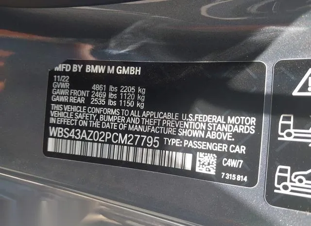 WBS43AZ02PCM27795 2023 2023 BMW M4- Competition Xdrive 9