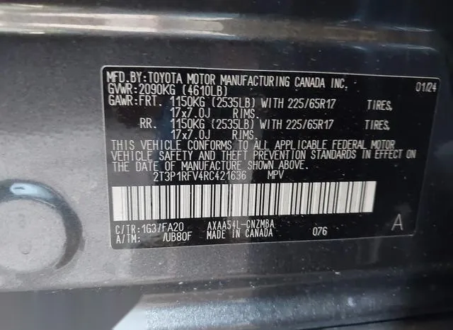 2T3P1RFV4RC421636 2024 2024 Toyota RAV4- Xle 9