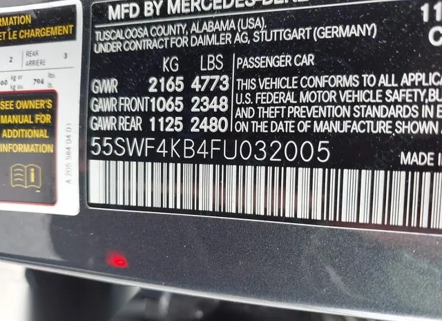 55SWF4KB4FU032005 2015 2015 Mercedes-Benz C 300 9