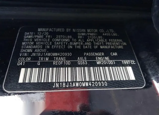 JN1BJ1AW0MW420930 2021 2021 Nissan Rogue- Sport S Awd Xtron 9