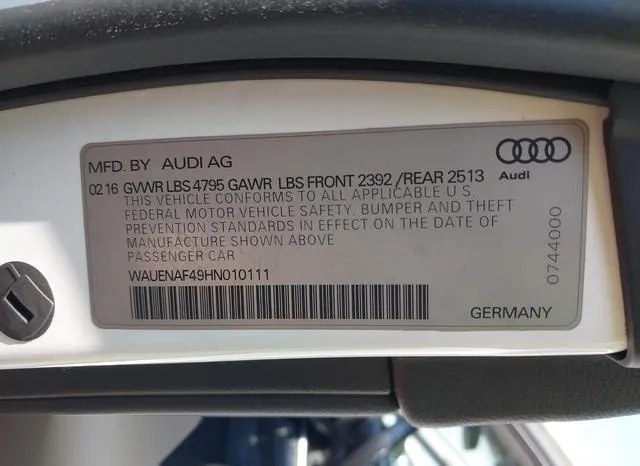 WAUENAF49HN010111 2017 2017 Audi A4- 2-0T Premium 9