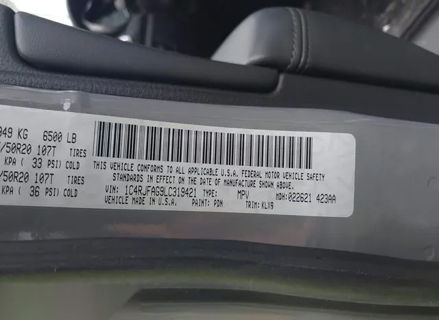 1C4RJFAG9LC319421 2020 2020 Jeep Grand Cherokee- Altitude 4X4 9