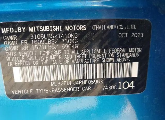 ML32FUFJ4RHF05963 2024 2024 Mitsubishi Mirage- G4 ES 9