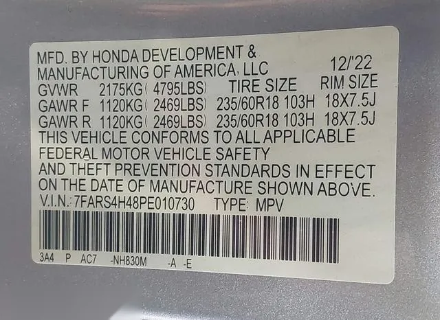 7FARS4H48PE010730 2023 2023 Honda CR-V- Ex Awd 9