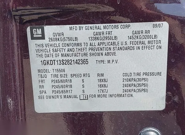 1GKDT13S282142365 2008 2008 GMC Envoy- Slt 9