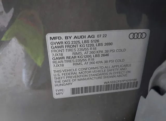 WA1EECF37P1019184 2023 2023 Audi Q3- Premium Plus 45 Tfsi S  9