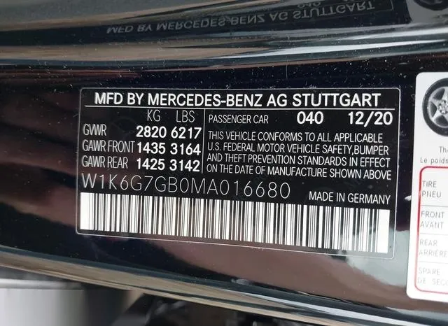 W1K6G7GB0MA016680 2021 2021 Mercedes-Benz S 580- 4Matic 9