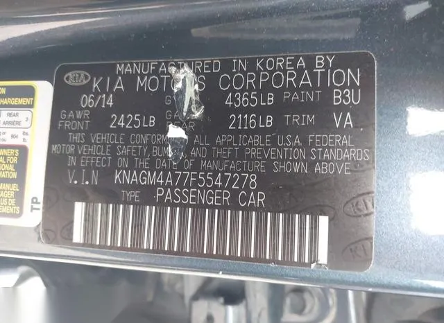 KNAGM4A77F5547278 2015 2015 KIA Optima- LX 9