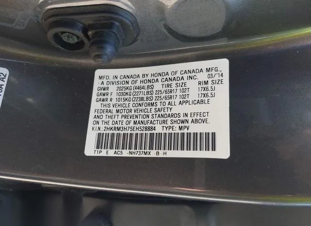 2HKRM3H75EH528884 2014 2014 Honda CR-V- Ex-L 9