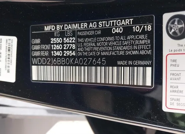 WDD2J6BB0KA027645 2019 2019 Mercedes-Benz Amg Cls 53- S 4Matic 9