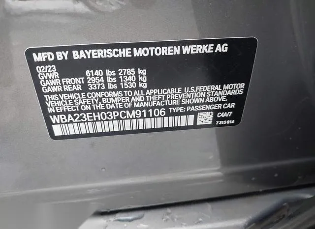 WBA23EH03PCM91106 2023 2023 BMW 7 Series- 740 I 9