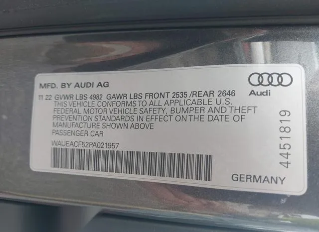 WAUEACF52PA021957 2023 2023 Audi A5- Sportback Prestige 45 T 9