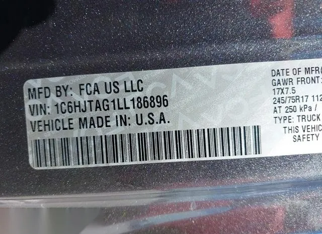 1C6HJTAG1LL186896 2020 2020 Jeep Gladiator- Sport 4X4 9