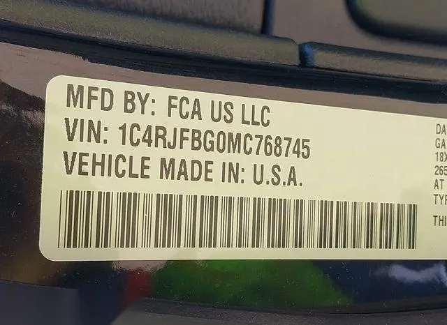 1C4RJFBG0MC768745 2021 2021 Jeep Grand Cherokee- Limited 4X4 9