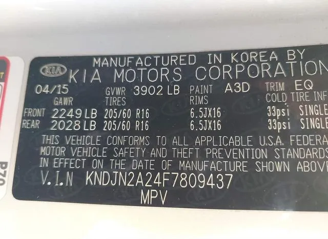 KNDJN2A24F7809437 2015 2015 KIA Soul 9