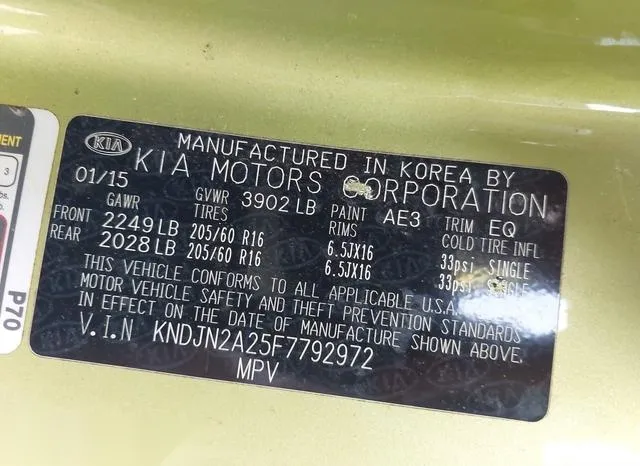 KNDJN2A25F7792972 2015 2015 KIA Soul 9