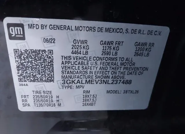 3GKALMEV3NL237488 2022 2022 GMC Terrain- Fwd Sle 9