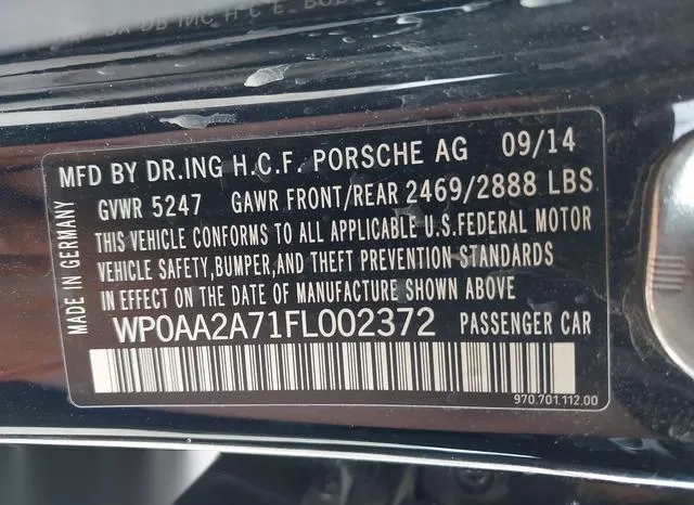 WP0AA2A71FL002372 2015 2015 Porsche Panamera- 4 9