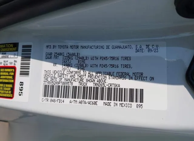 3TYRX5GN9PT089578 2023 2023 Toyota Tacoma- SR 9