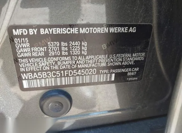 WBA5B3C51FD545020 2015 2015 BMW 5 Series- 535I Xdrive 9