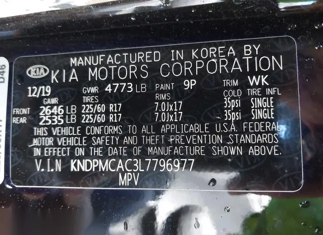 KNDPMCAC3L7796977 2020 2020 KIA Sportage- LX 9