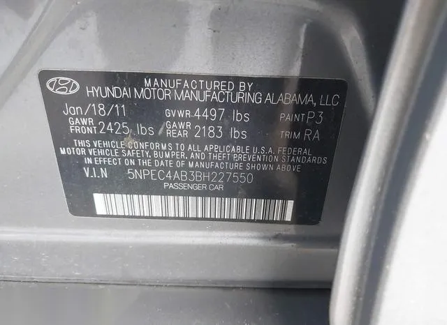 5NPEC4AB3BH227550 2011 2011 Hyundai Sonata- Se 2-0T 9