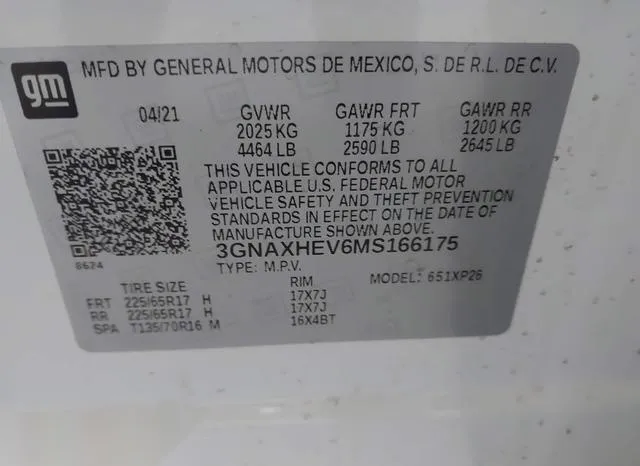 3GNAXHEV6MS166175 2021 2021 Chevrolet Equinox- Fwd Ls 9