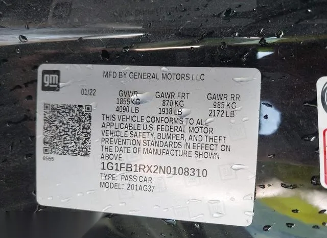 1G1FB1RX2N0108310 2022 2022 Chevrolet Camaro- Rwd  1Lt 9