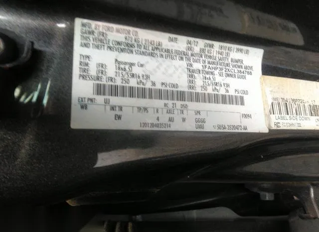 1FAHP3F2XCL384788 2012 2012 Ford Focus- SE 9